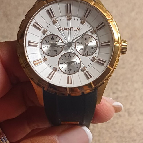Quantum Impulse Chronograph watch rose gold black rubber like new