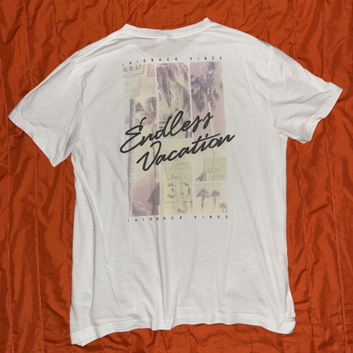 H&M Endless Vacation T-Shirt, white, size L