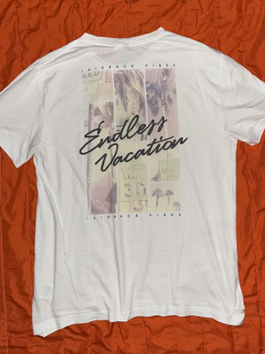 H&M Endless Vacation T-Shirt, white, size L