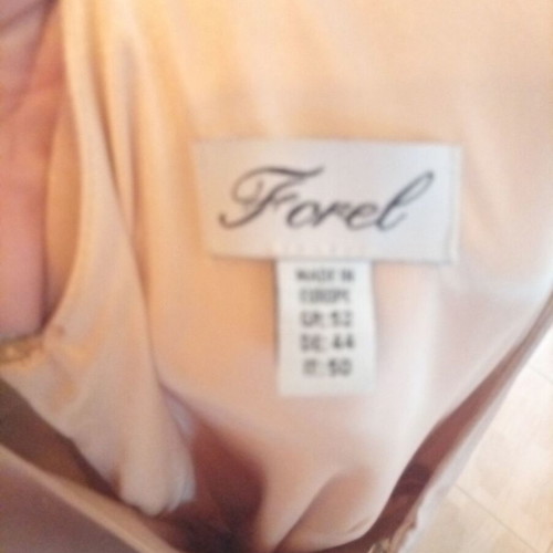 Forel 6XL / 52 / 24 beige and gold evening dress with lace and satin