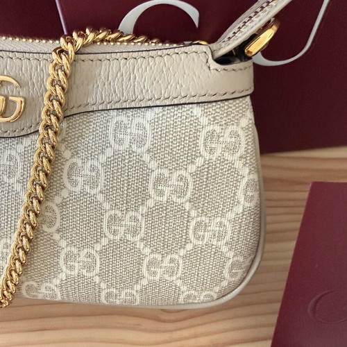 Gucci Ophidia Mini Bag, beige and white Supreme canvas