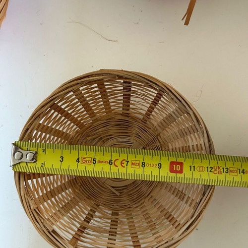 Set of 100 round wicker baskets, 12 cm