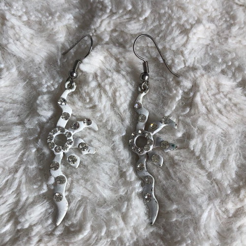 White earrings