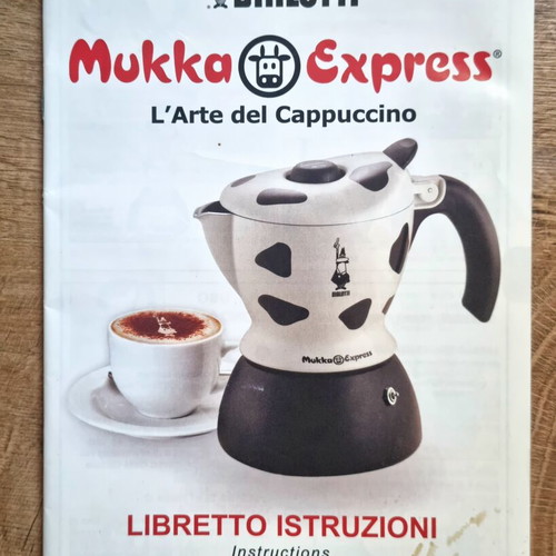 Bialetti Mukka Express espresso coffee maker, 2 cups, cow pattern