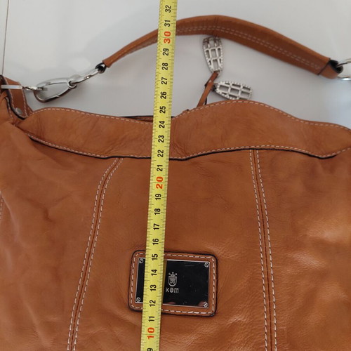 Kem leather women's crossbody bag, medium size, brown orange