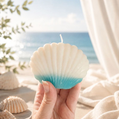 Handmade Sea Breeze Aromatic Candle Shell Shape 100% Beeswax