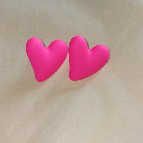 Fo heart-shaped earrings new, unworn