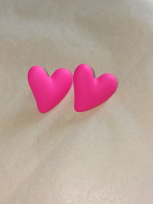 Fo heart-shaped earrings new, unworn