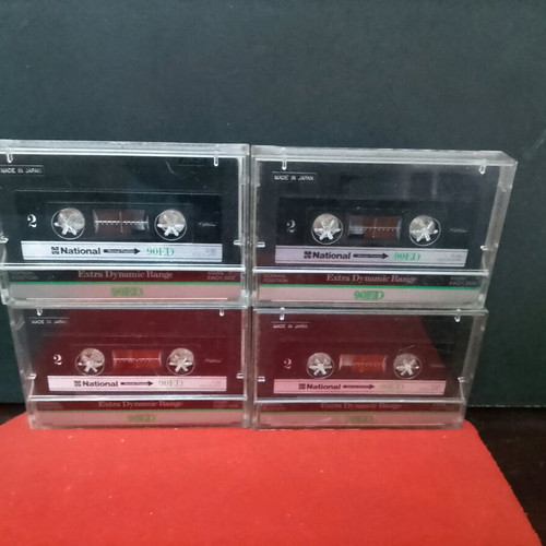 National 90ED collectible cassette tapes used, made in Japan, rare