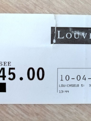 Louvre Museum Ticket used, collectible 1999 Paris