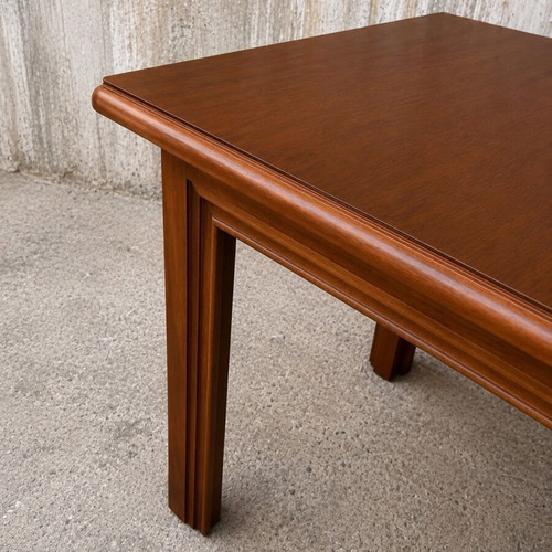Solid wood dining table with extension