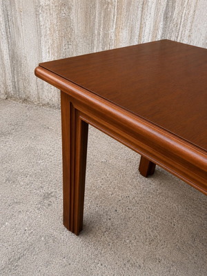 Solid wood dining table with extension