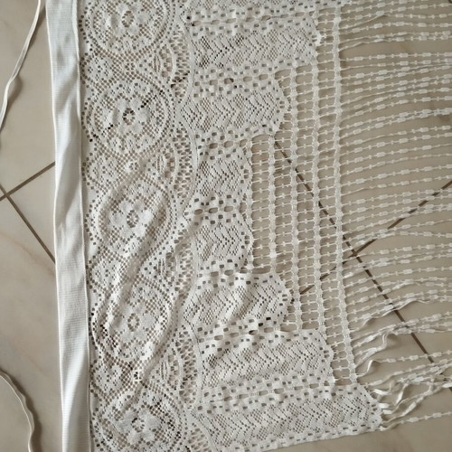 Handmade Lace Door Curtain Boho Macrame White 90x200cm like new