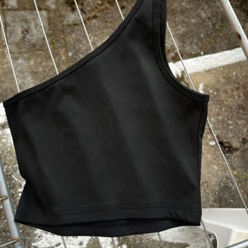 Black one-shoulder top like new, size S