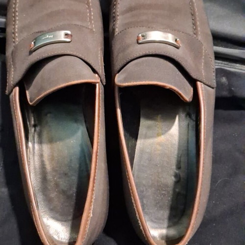 Salvatore Ferragamo men's suede loafers brown like new