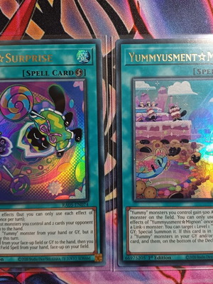 Yummy Surprise and Yummysment Mignon Yu-Gi-Oh! cards near mint