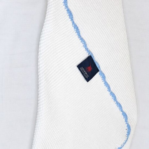 Greenwich Polo Club baby blanket new, 100×75 cm, white with sky blue trim