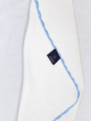Greenwich Polo Club baby blanket new, 100×75 cm, white with sky blue trim
