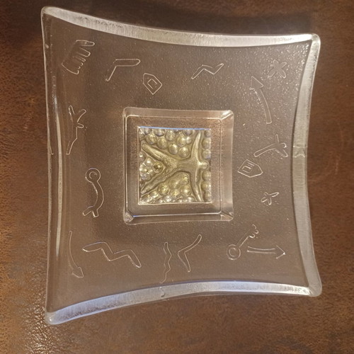 Decorative crystal platter 15cm like new