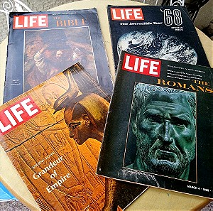Πακέτο με τέσσερα περιοδικά "LIFE", δεκαετίας του 60.