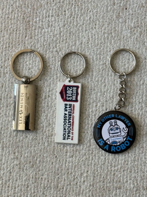 Collectible Legal Keychain Set used, 4 pieces