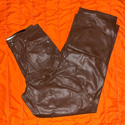 Bershka brown faux leather pants, size M 38 10