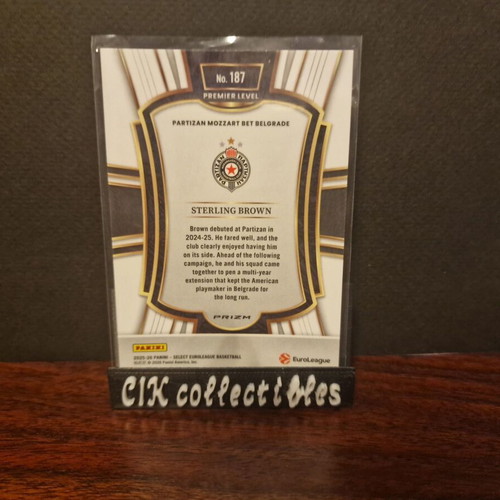 Panini Euroleague Select Partizan Sterling Brown Cracked Ice card new