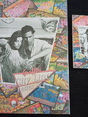 Graffiti City Line letter set and notepad, vintage 80s/90s