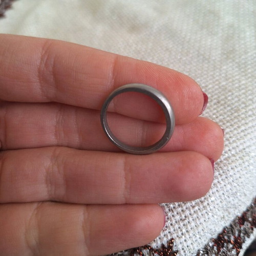 Ring size 18 silver like new, simple