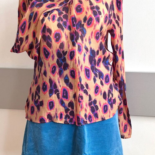 Arket blue skirt and Dante 6 colorful blouse like new