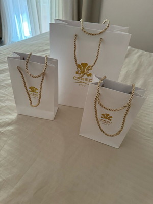 Creed bag set new, white-gold, 3 pieces