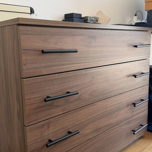 Bed with mattress, nightstands, dresser and mirror like new