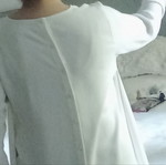 Women's blouse like new, white, size L with scarf and back buttons