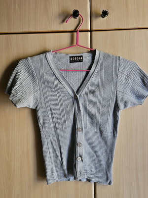 Morgan short-sleeve blouse like new, turquoise, size S