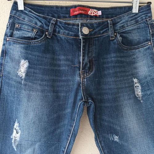 Miss Denim women's ripped blue jeans, size XL