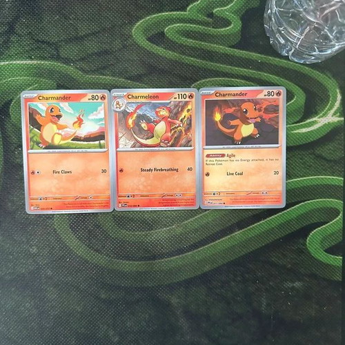 Pokemon Charmander and Charmeleon cards