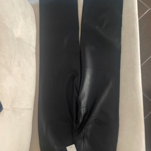Leather pants Mango new, black, size XXS
