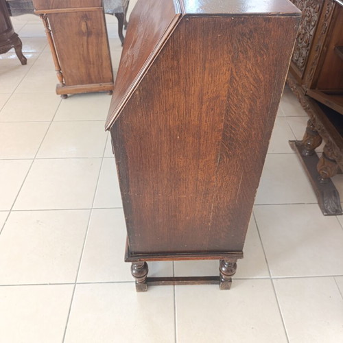 English Oak Bureau vintage used, solid wood 1920s-1930s