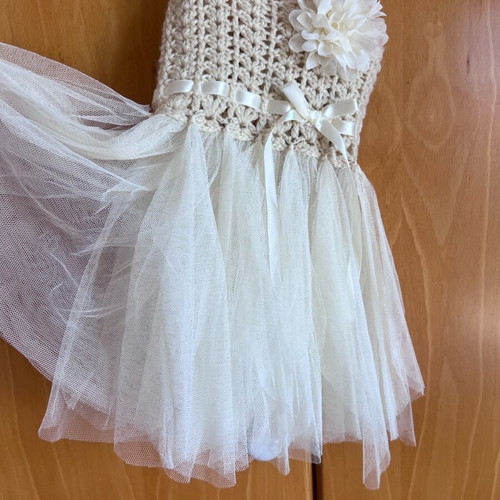 Dress with tulle and knit, 45cm, new for little princess