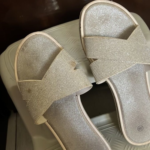 Slippers used, size 39, white and gray