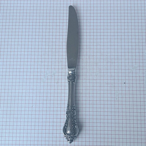Vintage stainless steel knife and fork set Japan used, floral design