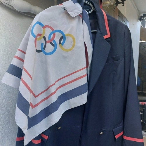 Olympic Airways flight attendant uniform ArtistI ItalianI like new with Tseklenis scarf