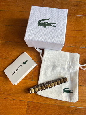 Lacoste stainless steel bracelet new, 19cm, gold and silver