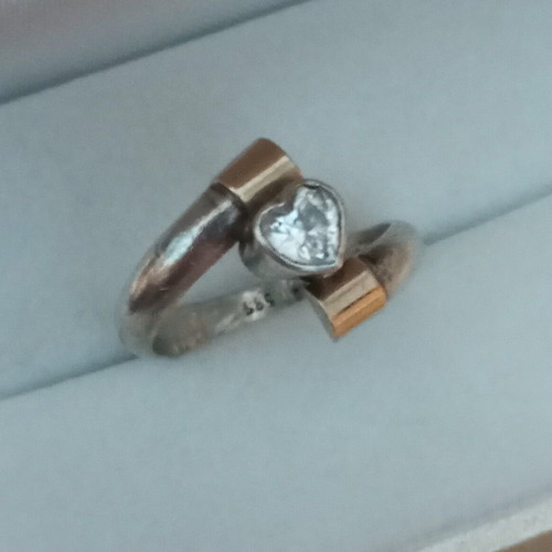 Asimohryso ring like new made of 1000 silver and 14k gold