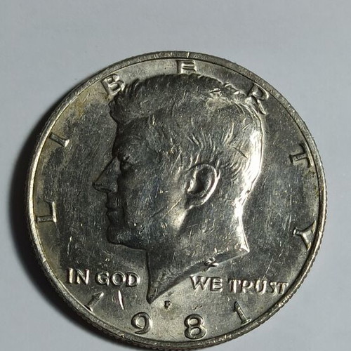 America Half Dollar 1981 used, copper nickel 11.34g 30.61mm