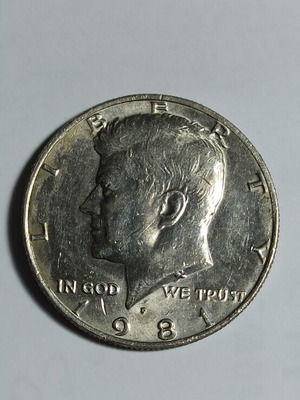 America Half Dollar 1981 used, copper nickel 11.34g 30.61mm