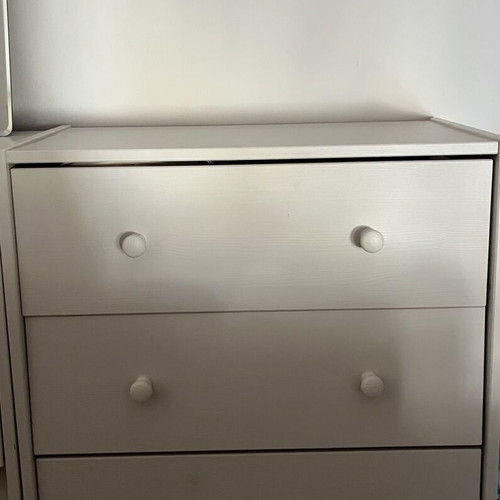 Chest of drawers used, set of two, beige-gray color