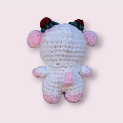 Crocheted handmade plush cow made to order