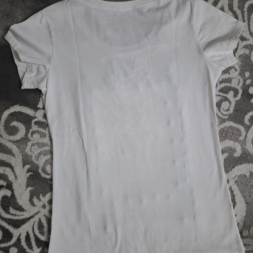 My Pink tee white t-shirt with studs size L like new