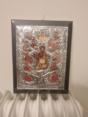 Silver icon with the Vine of the Lord on wood new